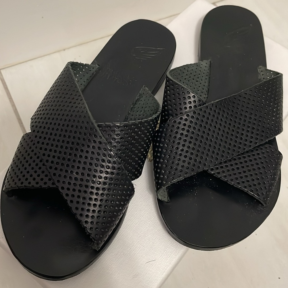 Ancient Greek Thais perforated sandals 35